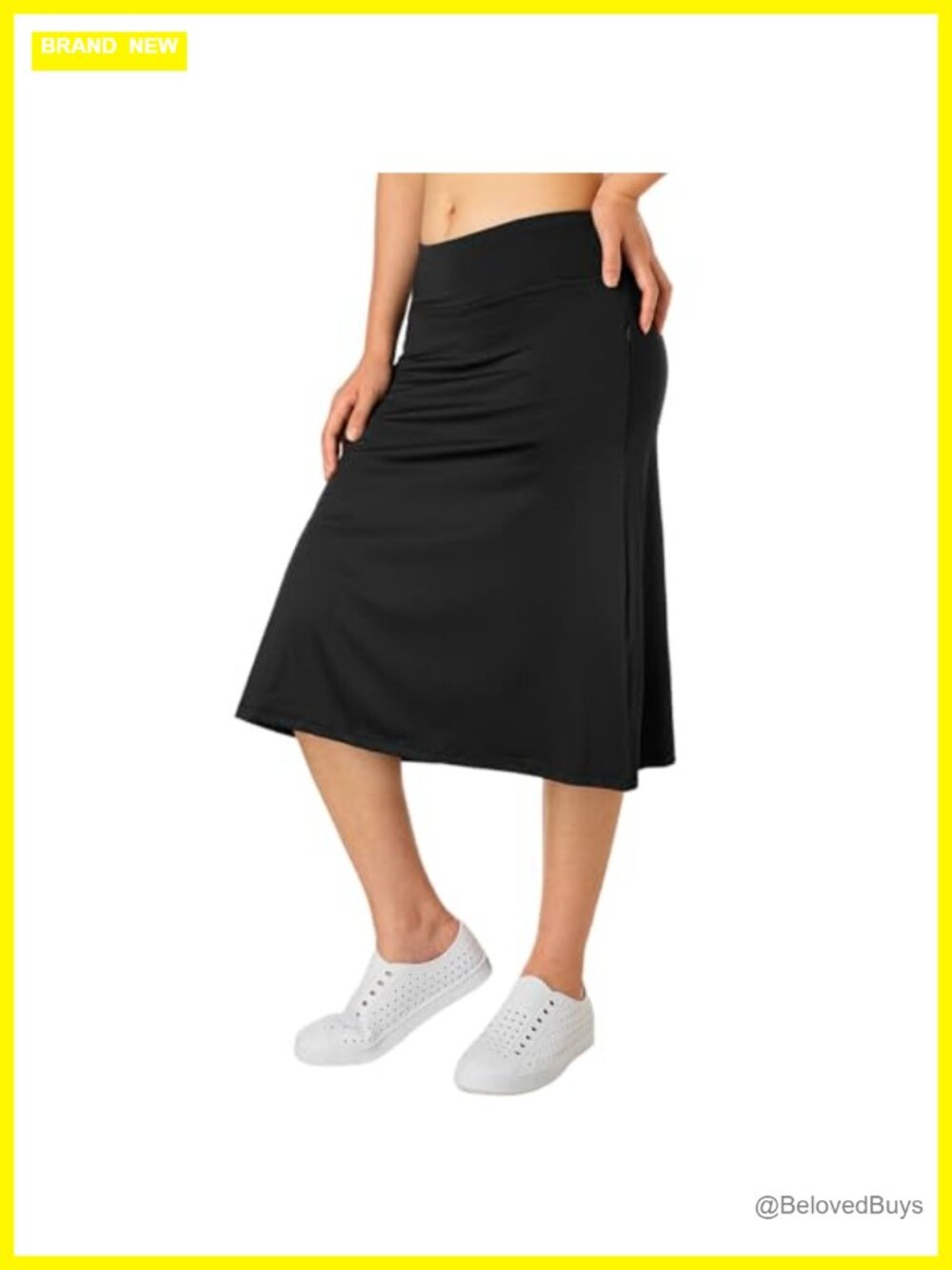 Midi Knee Length Skorts Skirts with Zipper Pockets 26" Long Swim Skorts